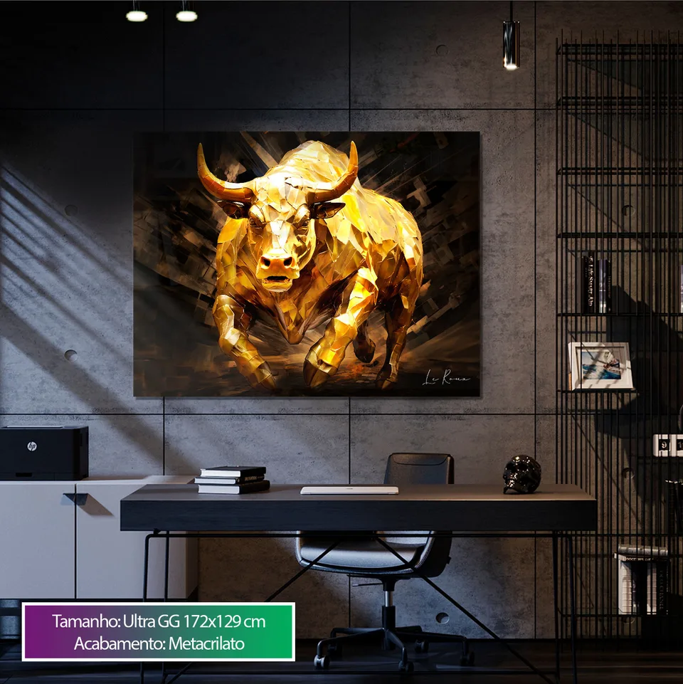 Quadro Touro Dourado para escritório, de Le Roux — foto 6