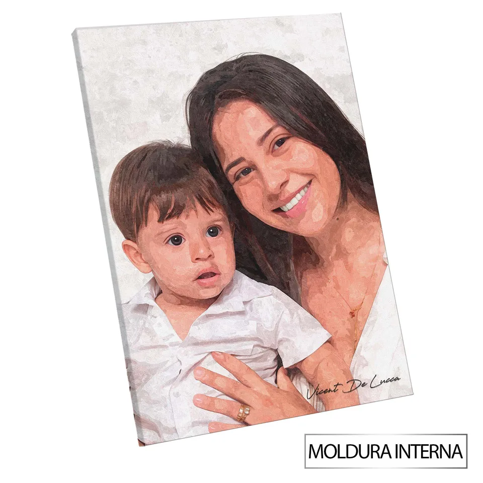 Quadro Transforme Sua Foto Em Pintura com moldura interna