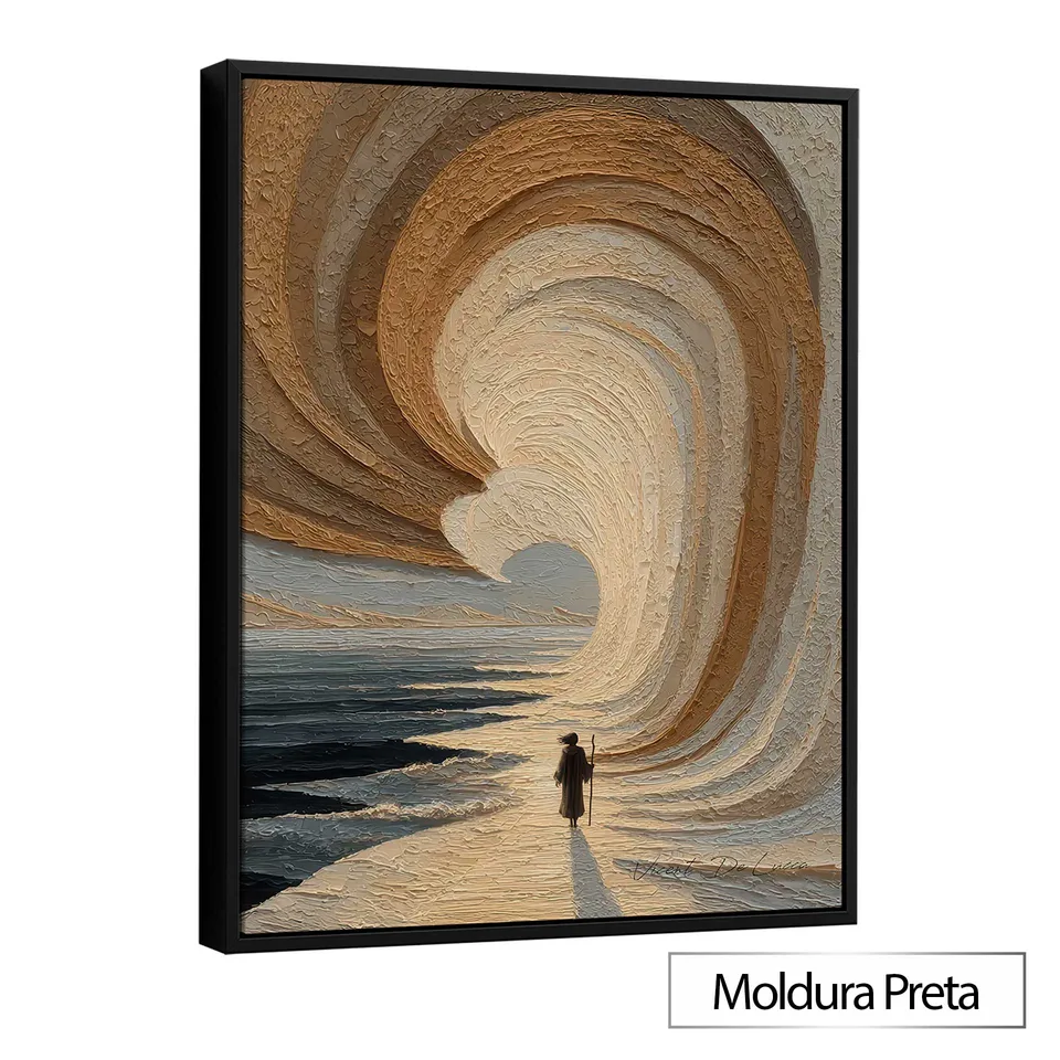 Quadro Travessia Sagrada com moldura de filete preta