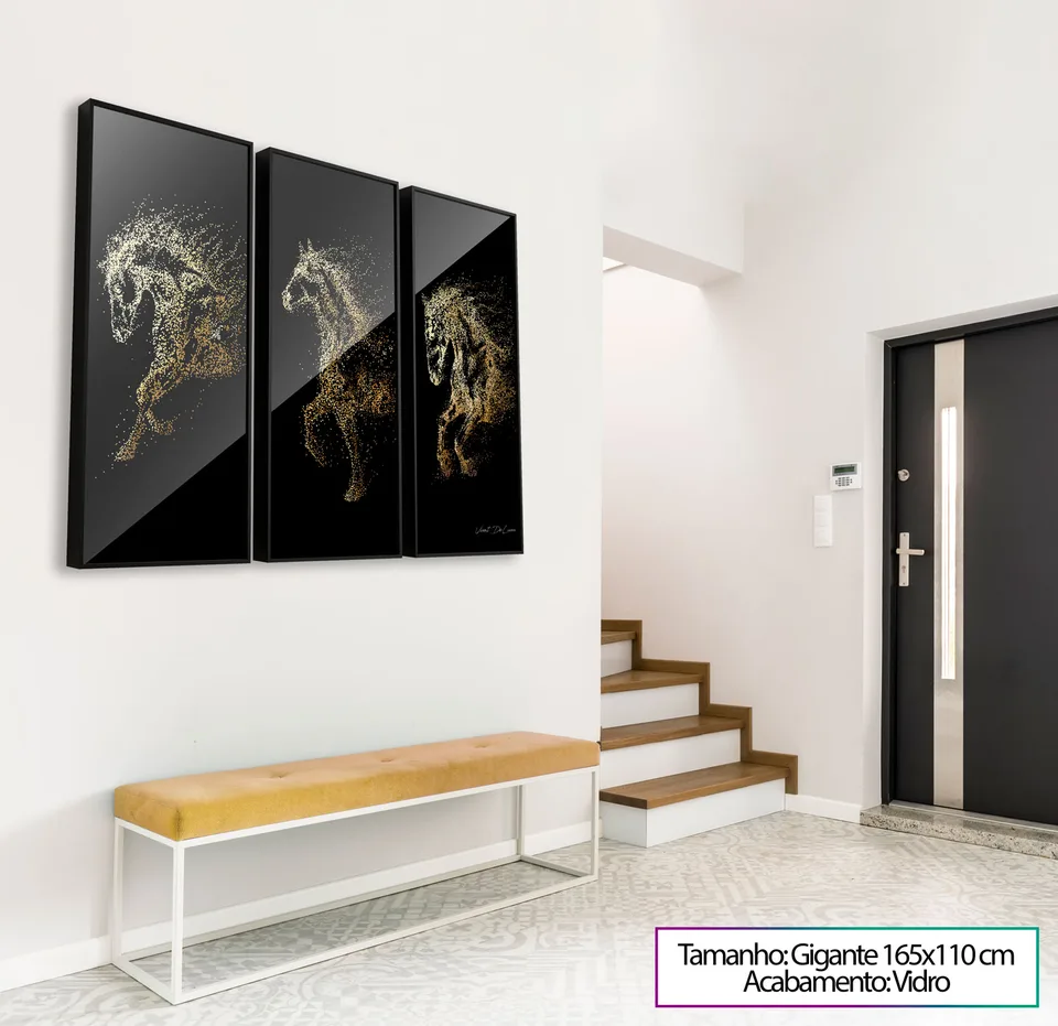 Quadro Trio de Cavalos Dourados, de Vicent de Lucca — foto 7