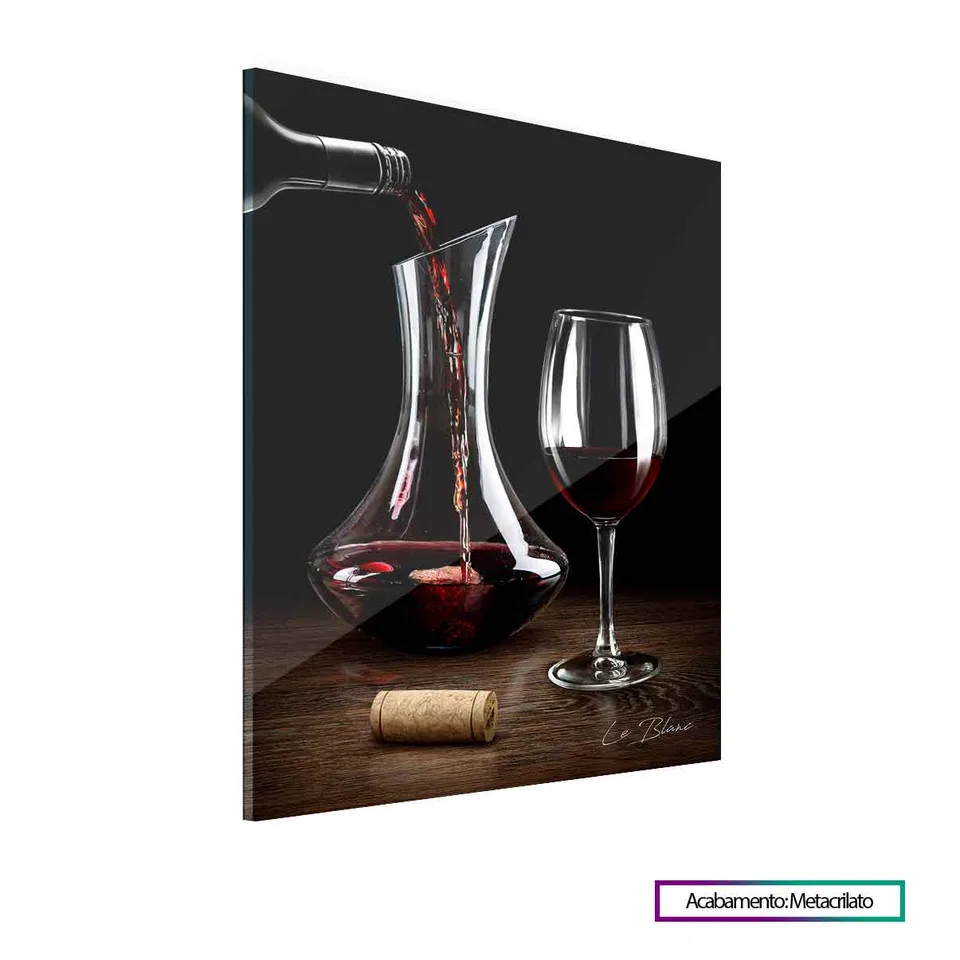 Quadro Um Bom Vinho com acabamento em metacrilato