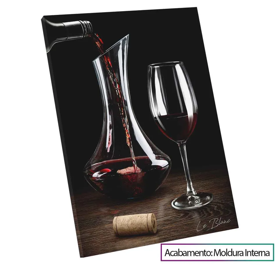 Quadro Um Bom Vinho com moldura interna