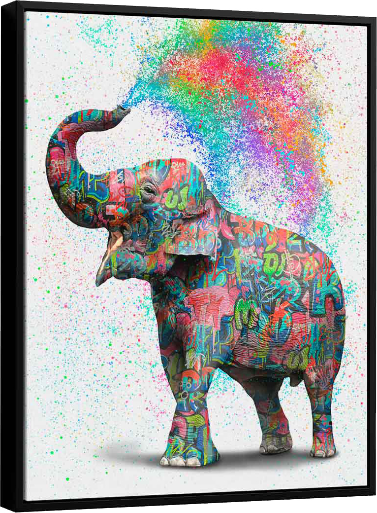 Quadro Elefante Colorido Grafite CRAIG