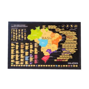 Mapa do Brasil de Raspar Unlocked Grande 94x60 CM