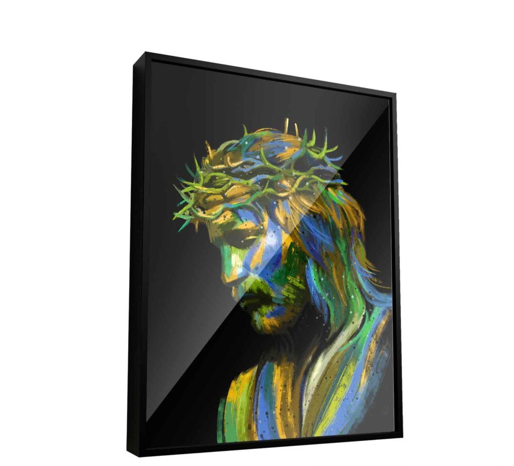 Quadro de Jesus com as cores do Brasil