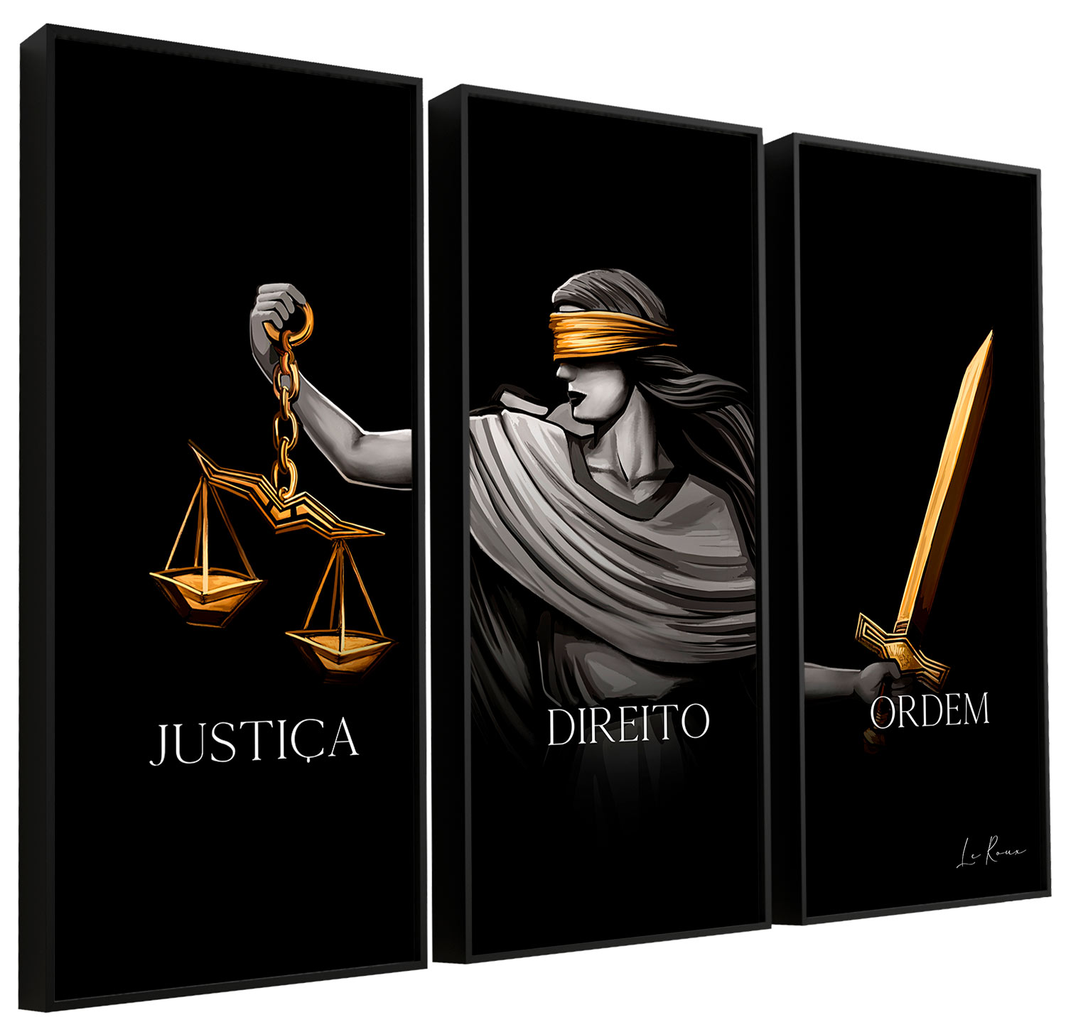 Quadro Justiça, Direito e Ordem 3 peças