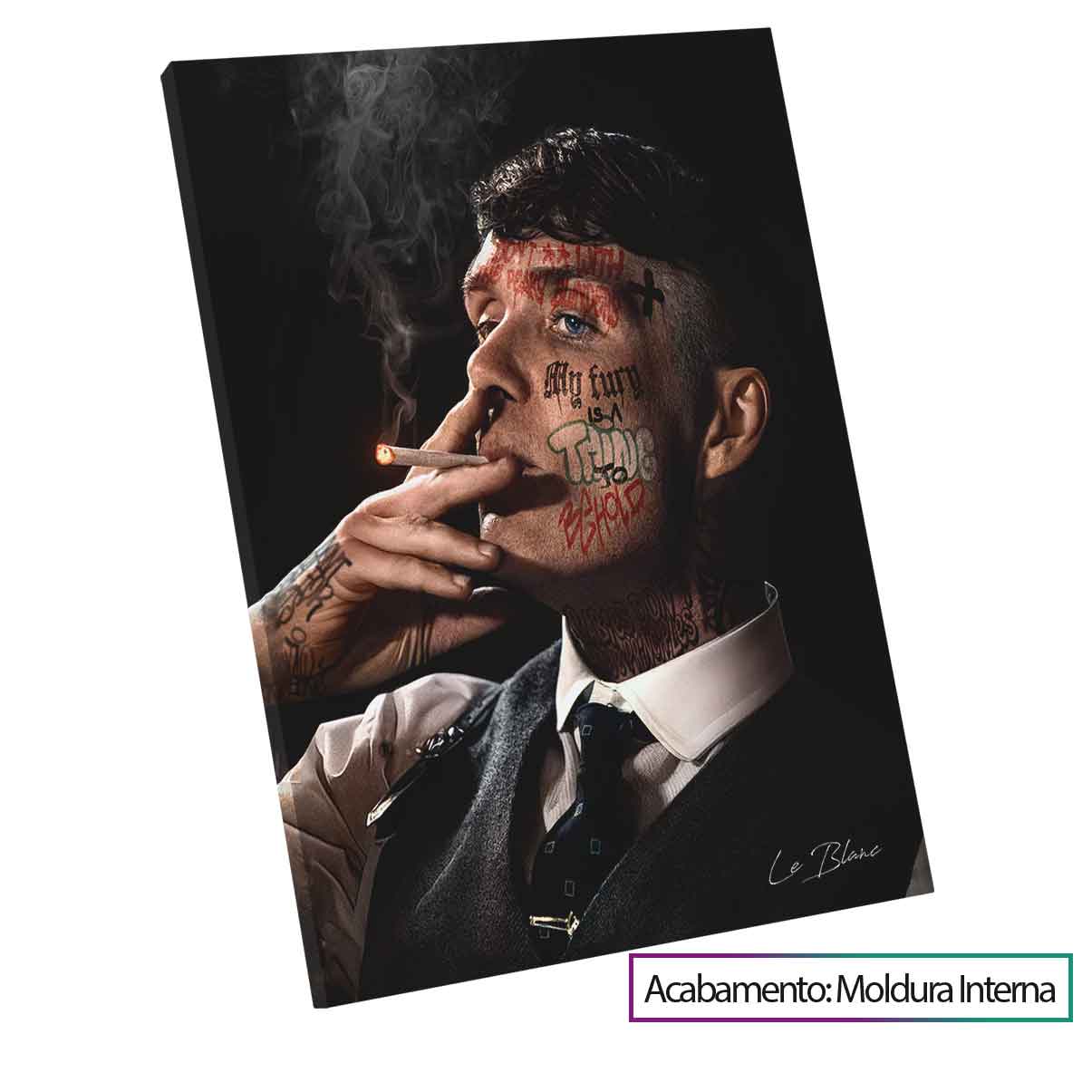Quadro Decorativo Homem Thomas Shelby Fumando Cigarro Quarto Sala