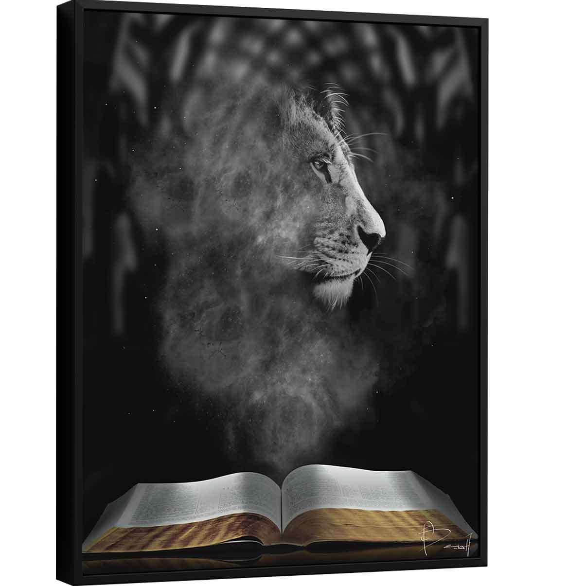 Quadro Leão e as Escrituras