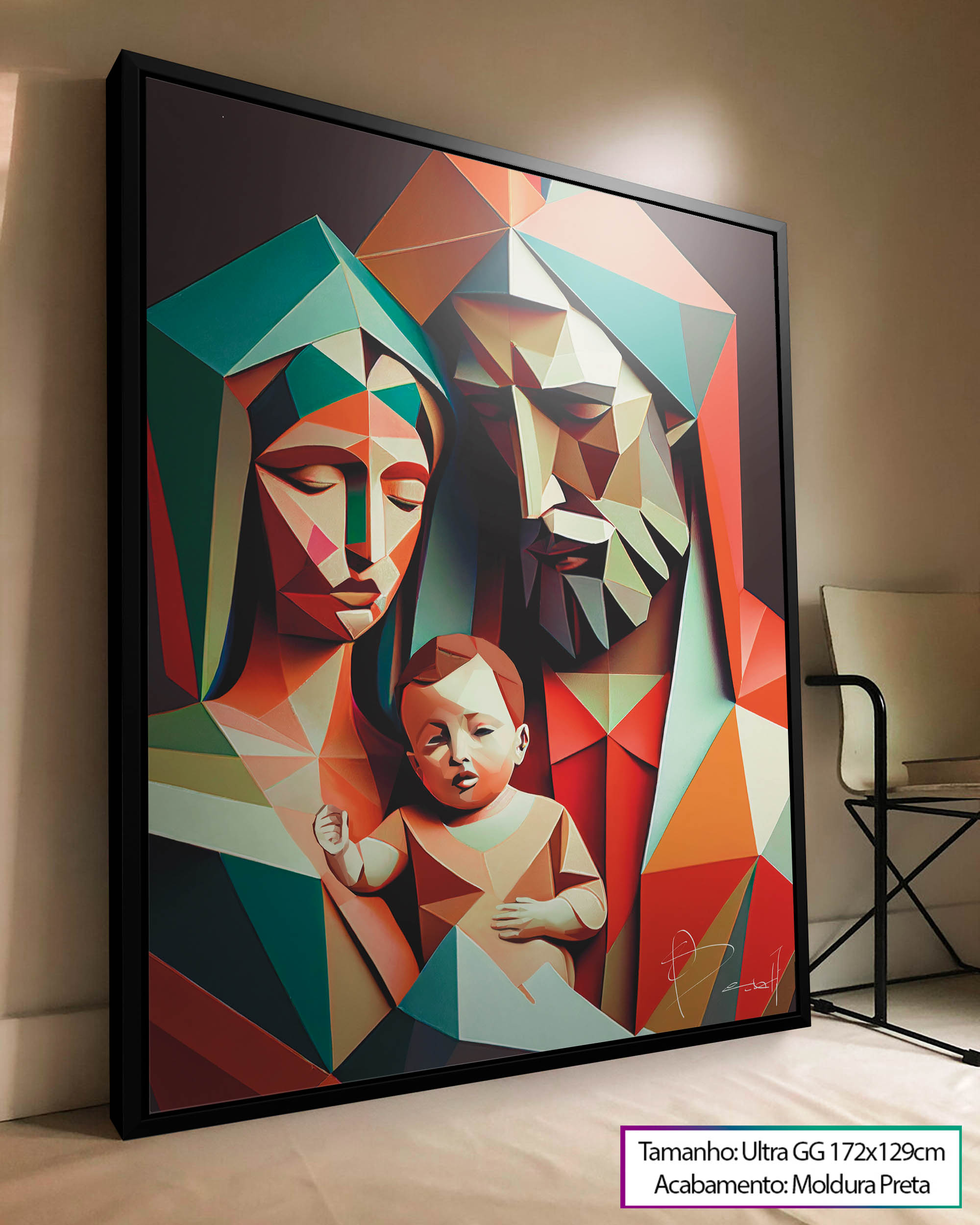 Quadro Sagrada Família: Família Divina Geométrica