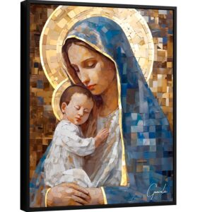 Quadro Maria e Jesus Grid Art