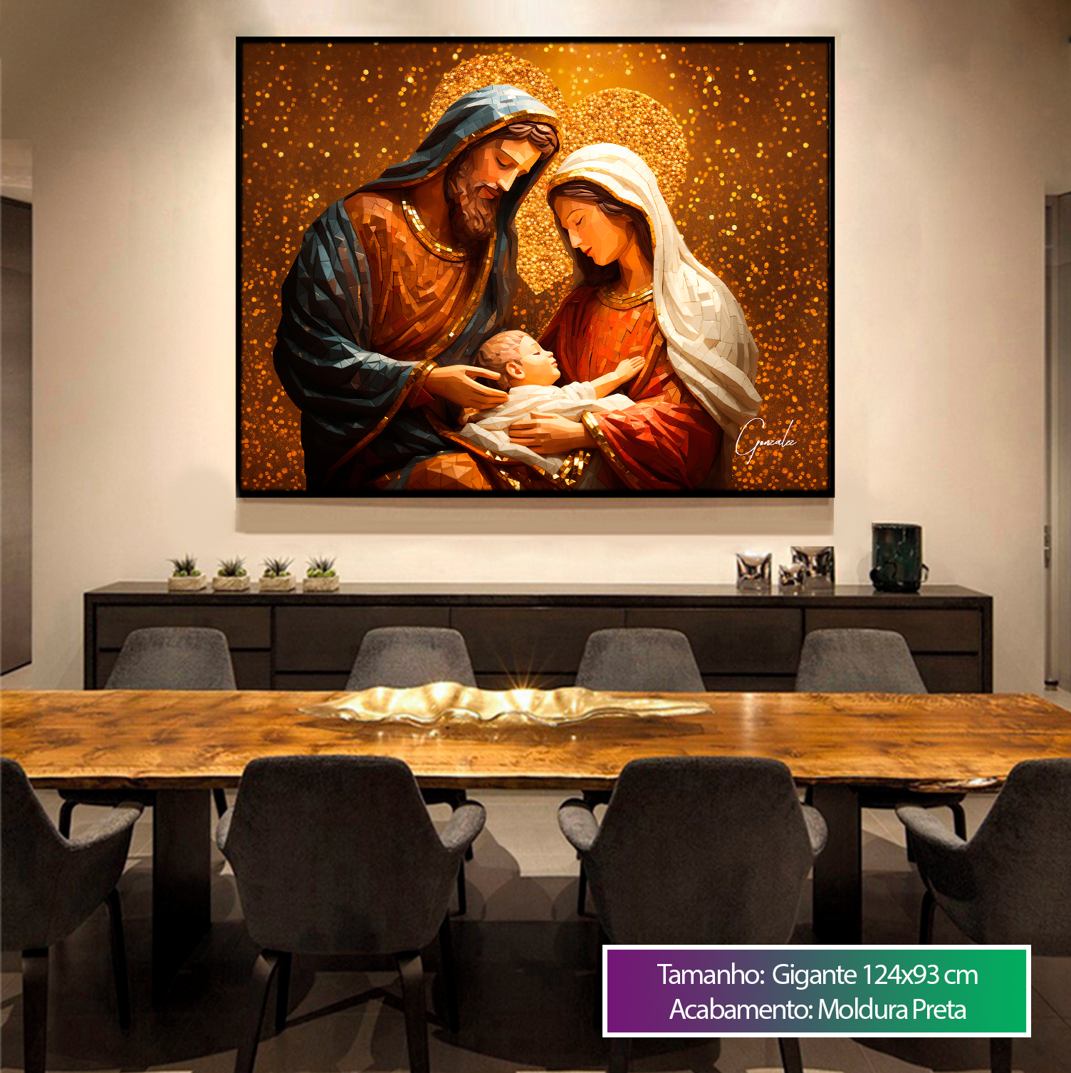 Quadro O Amor da Sagrada Família - Sala de Jantar