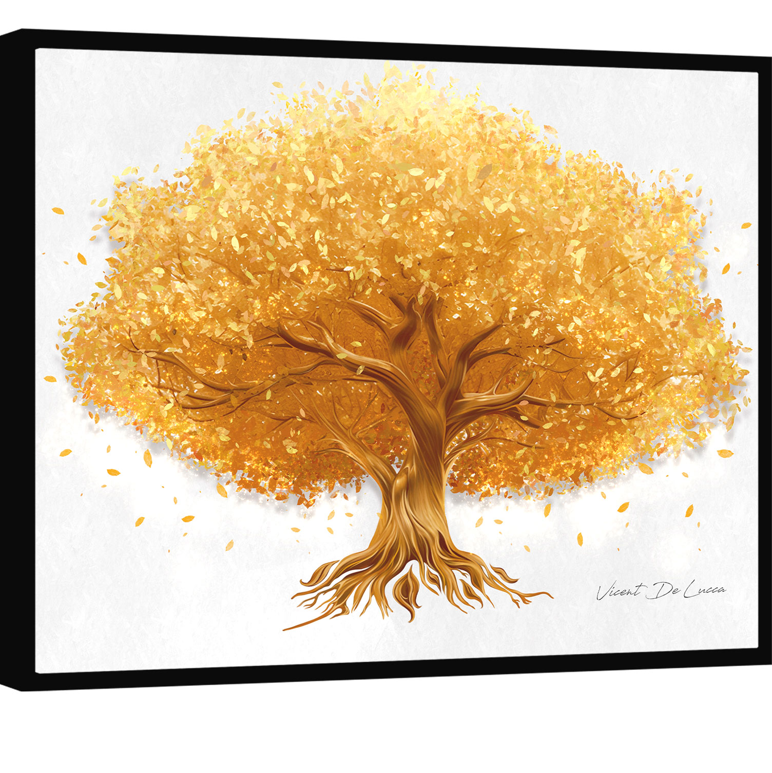 Quadro Árvore Dourada Radiante