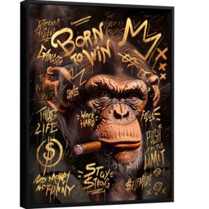 Quadro Macaco Luxuoso Grafite CRAIG