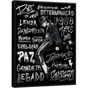 Quadro O Rei do Pop Grafite